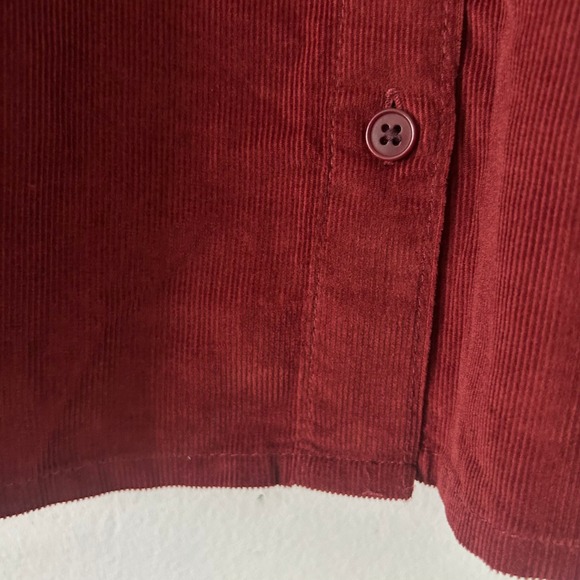 Madewell Corduroy Puff Sleeve Button Up Shirt Burgundy M Medium NewNW743 - Picture 4 of 8